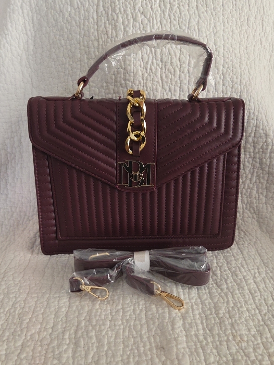 Badgley Mischka Handbags - Badgley Mischka Quilted Top-Handle Satchel - Deep Burgundy